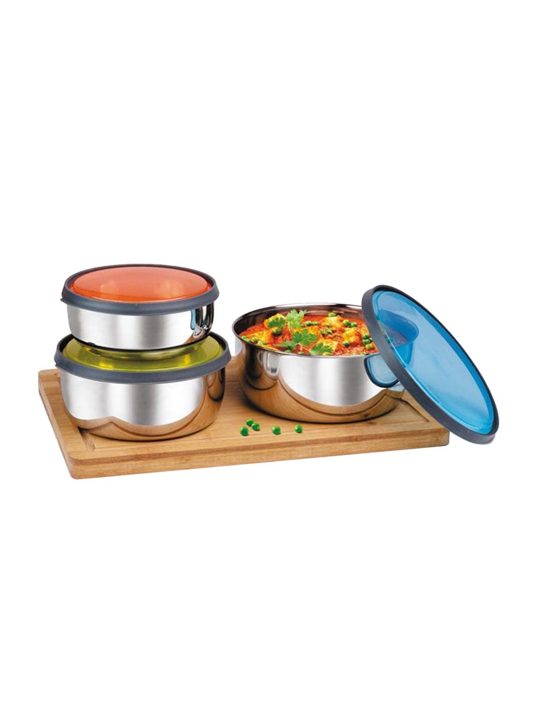 SignoraWare Set Of 3 Solid Stainless Steel Food Container Price in India