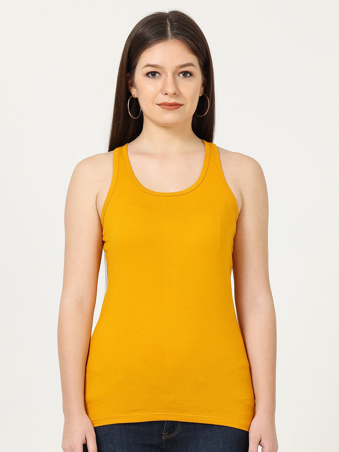 Fleximaa Women Solid Pure Cotton Tank Top Price in India
