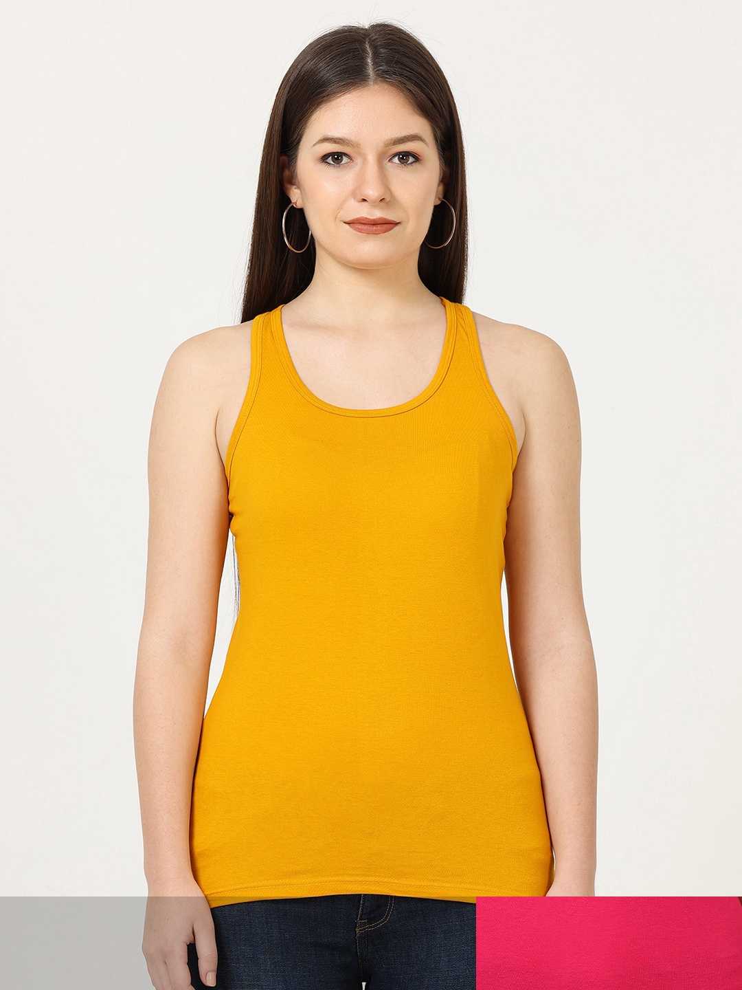 Fleximaa Women Pack Of 2 Pure Cotton Tank Top Price in India