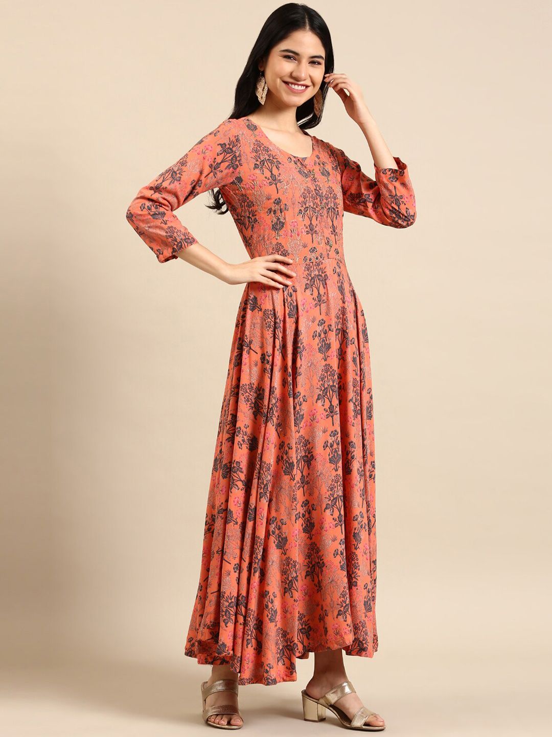 SHOWOFF Women  Floral Printed Cotton  Kurta Price in India