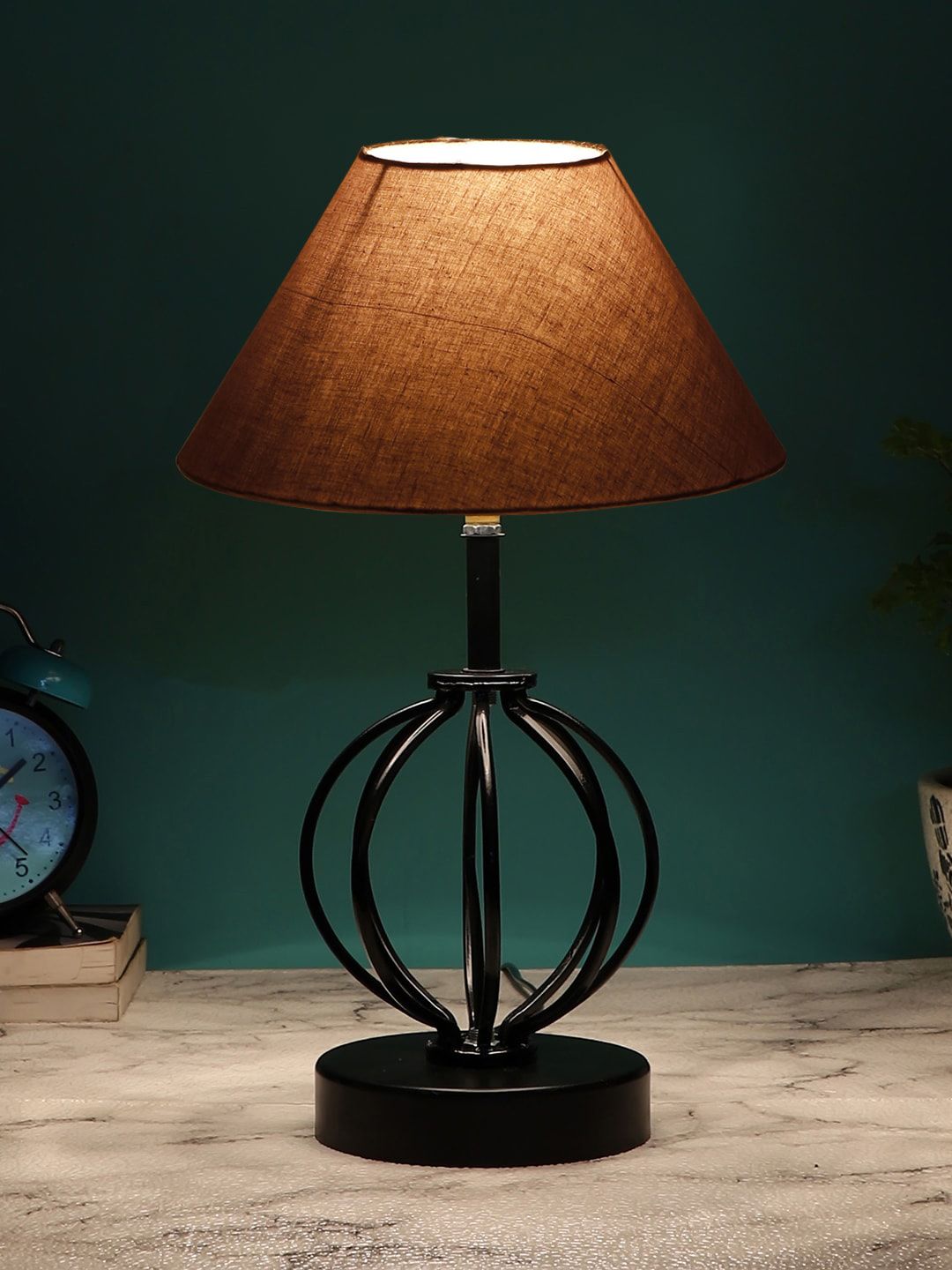 Devansh Grey Solid Table Lamp Price in India