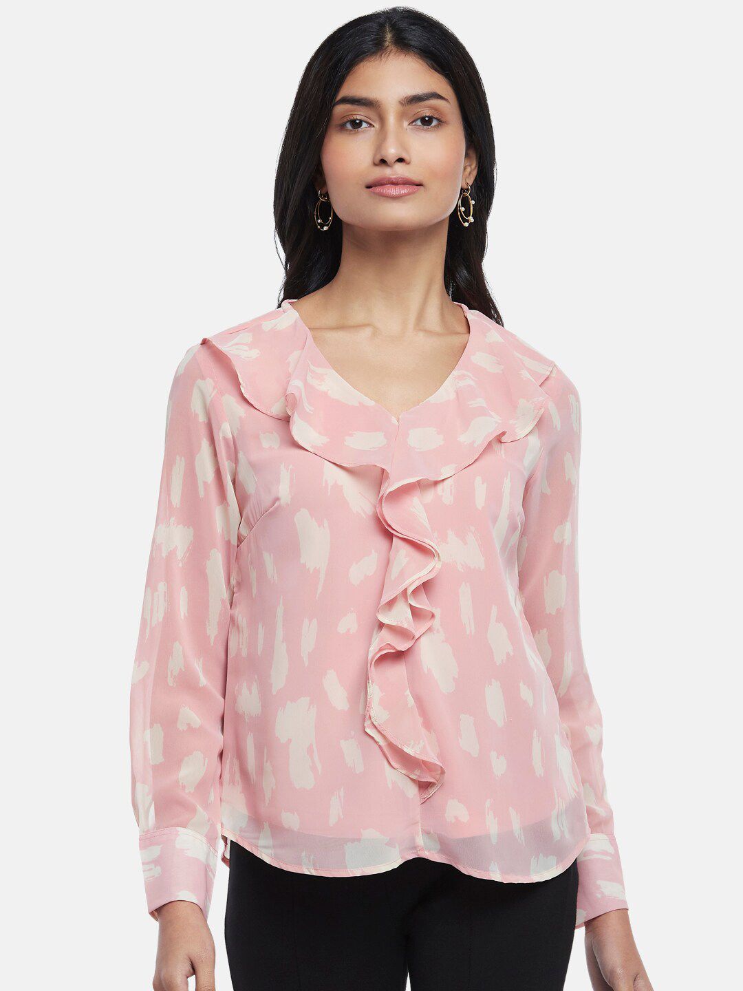 Annabelle by Pantaloons Pink Print Top Price in India