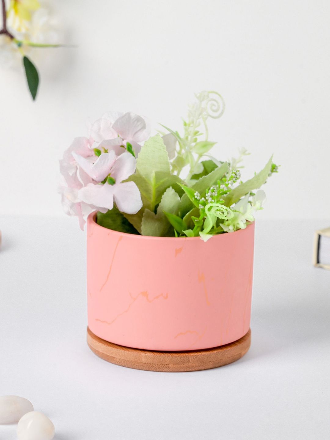 Nestasia Pink Solid Planters WIth Coaster Price in India