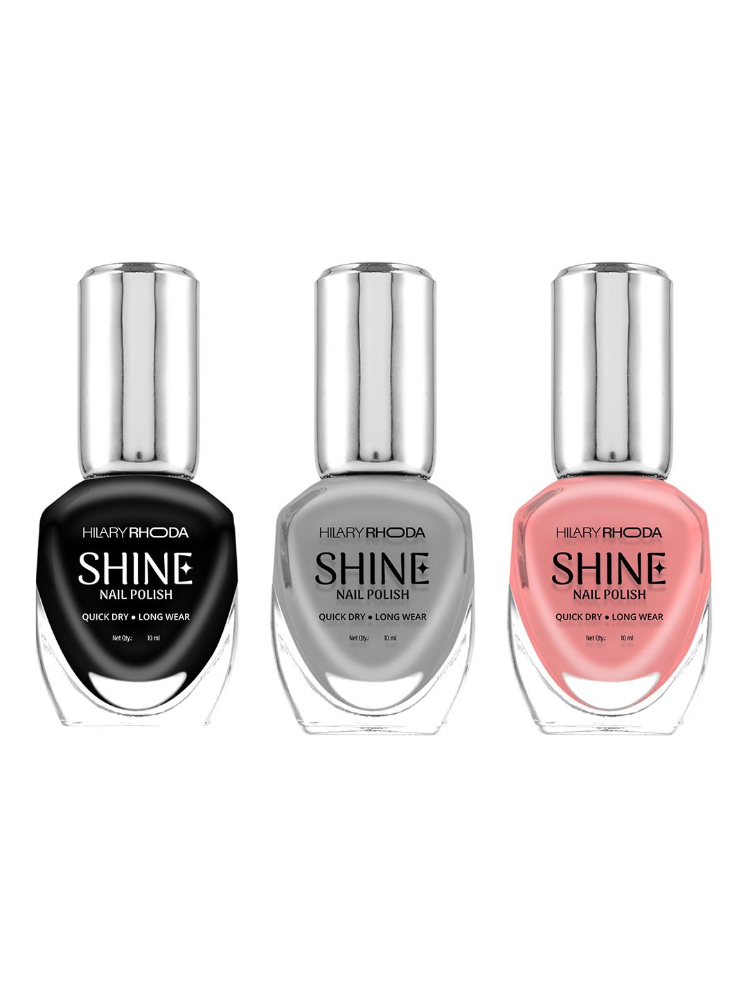 Hilary Rhoda Mirror Shine Set Of 3 Long Wear Nail Polish - 10ml Each -The Classic Set CO12