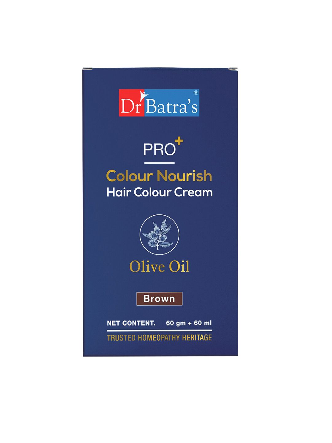 Dr. Batras Pro+ Colour Nourish Hair Colour Cream with Olive Oil 60 gm + 60 ml