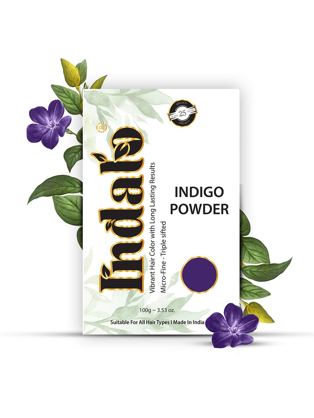 INDALO Set Of 2 Natural Hair Colour Henna & Indigo 100gm Each