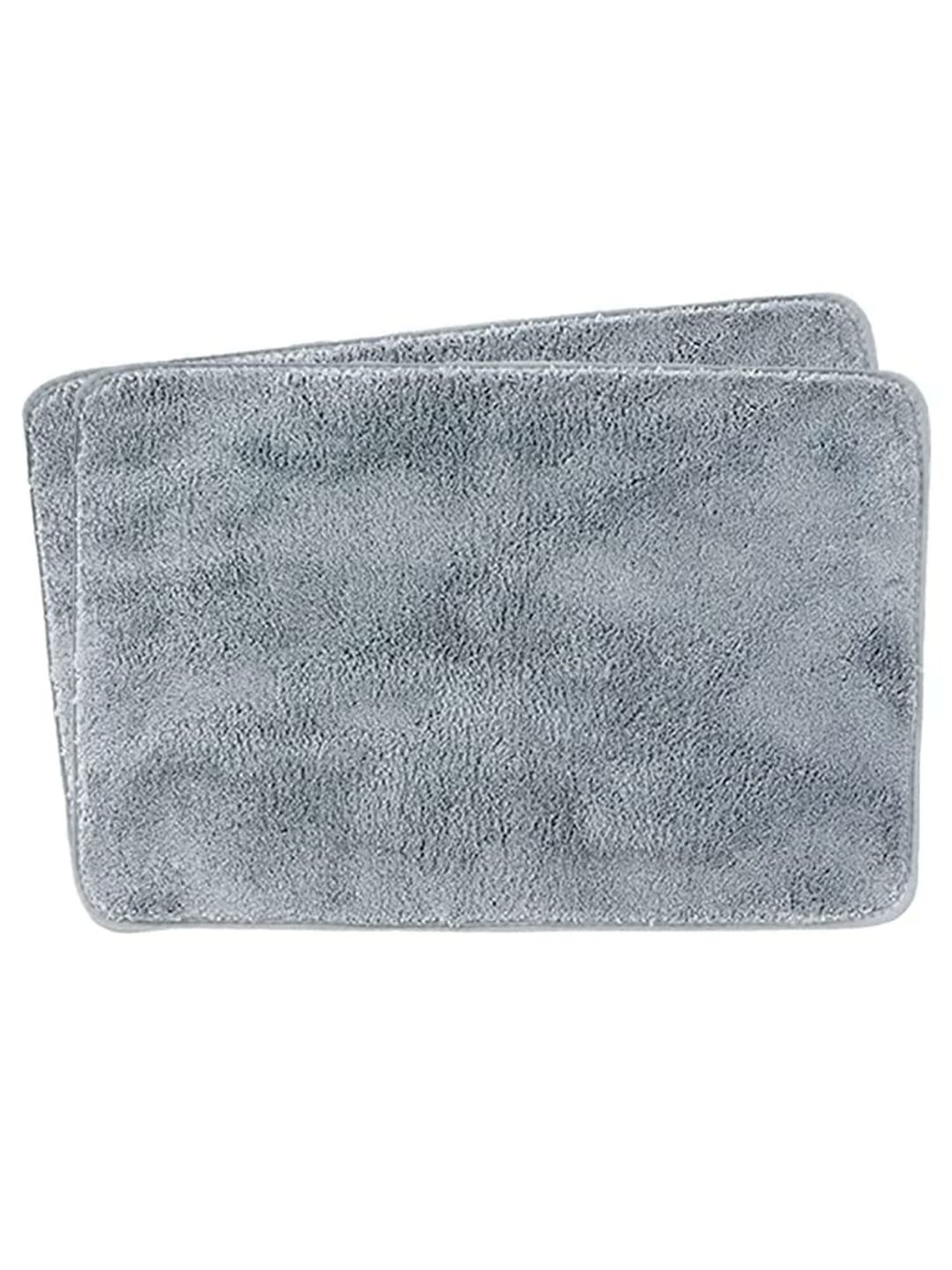 Kuber Industries Grey 2 Pieces 240 GSM Anti-Skid Bath Rugs