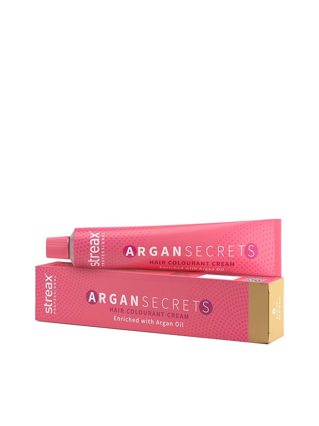 Streax Professional Argan Secret Hair Colourant Cream with Argan Oil 60 g - Light Blonde 8