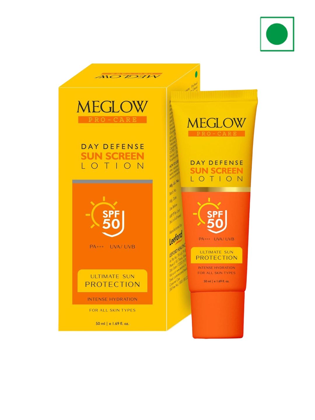 MEGLOW Pro-Care Sunscreen SPF 50 PA+++ Lotion For Face & Body- 50ml