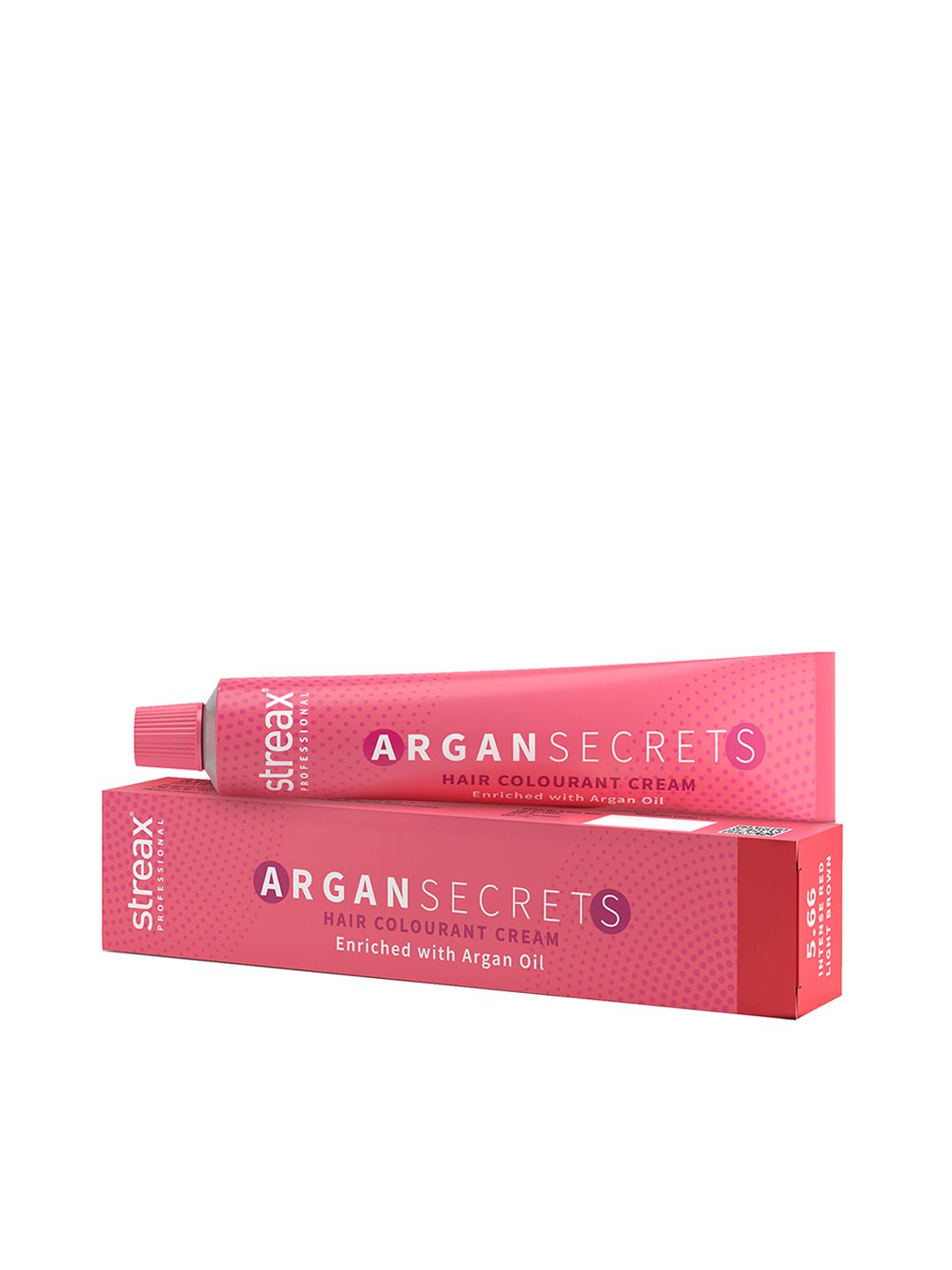 Streax Professional Argan Secret Hair Colourant Cream 60 g - Intense Red Light Brown 5.66