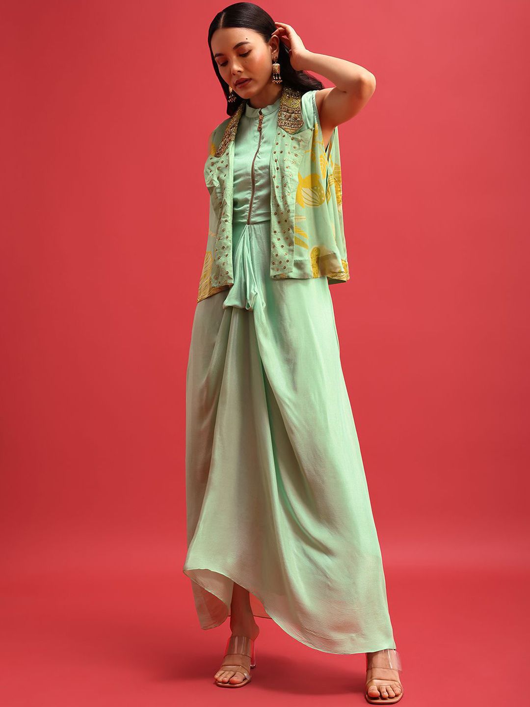 Buy Biba Sleeveless Maxi Ethnic Dress With Jacket - Ethnic Dresses for Women 30732502 | Myntra Buy Biba Sleeveless Maxi Ethnic Dress With Jacket - Ethnic Dresses for Women 30732502 | Myntra