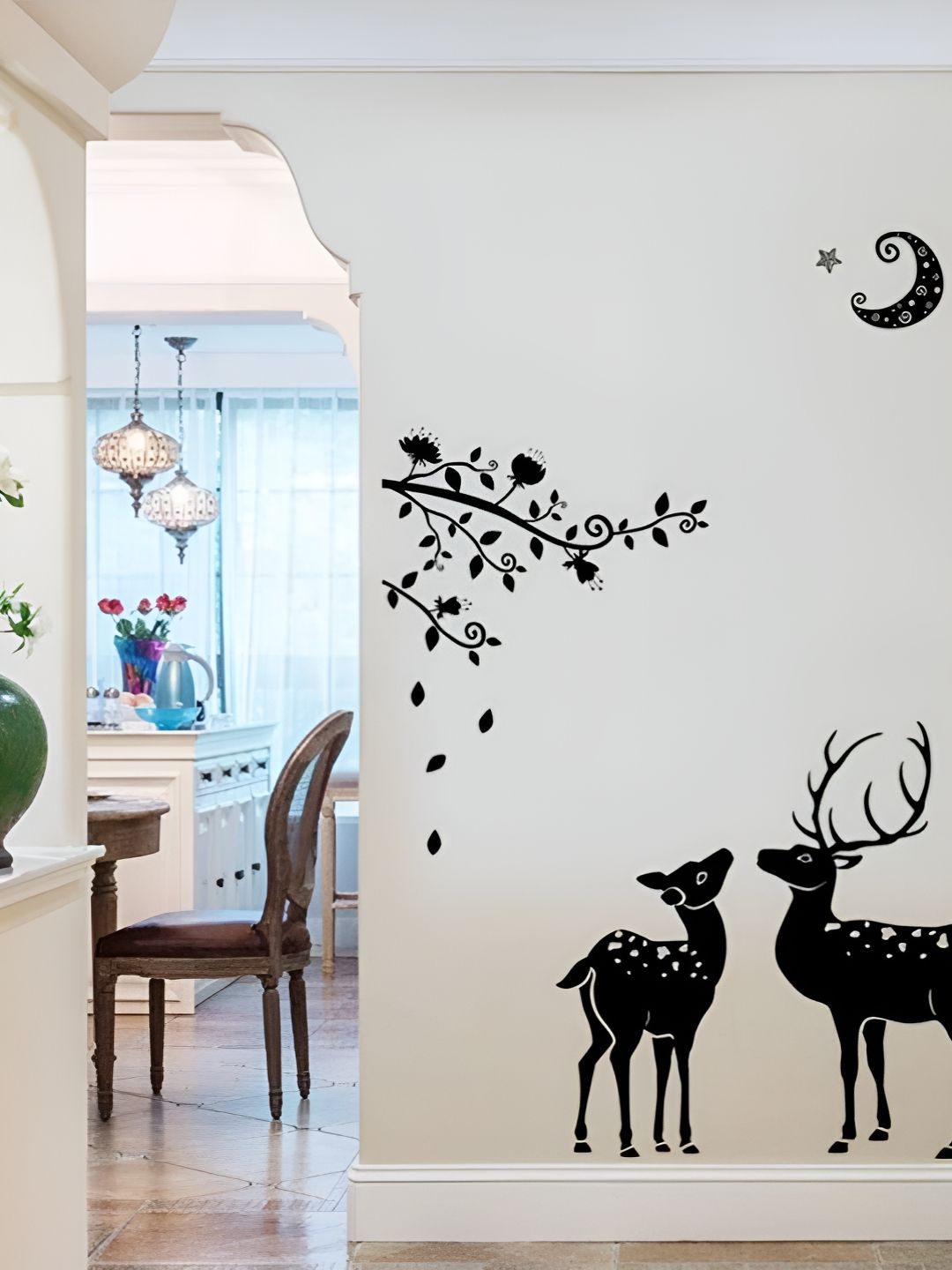 Jaamso Royals Jaamso Royals Black & White 3D Printed Self Adhesive Wall Sticker