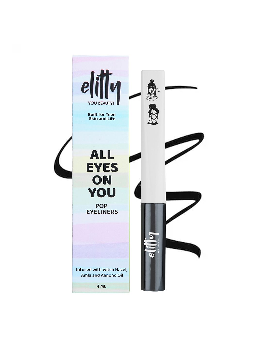 Elitty Long Lasting Smudge Proof Matte Liquid Dark Pop Eyeliner- 4ml