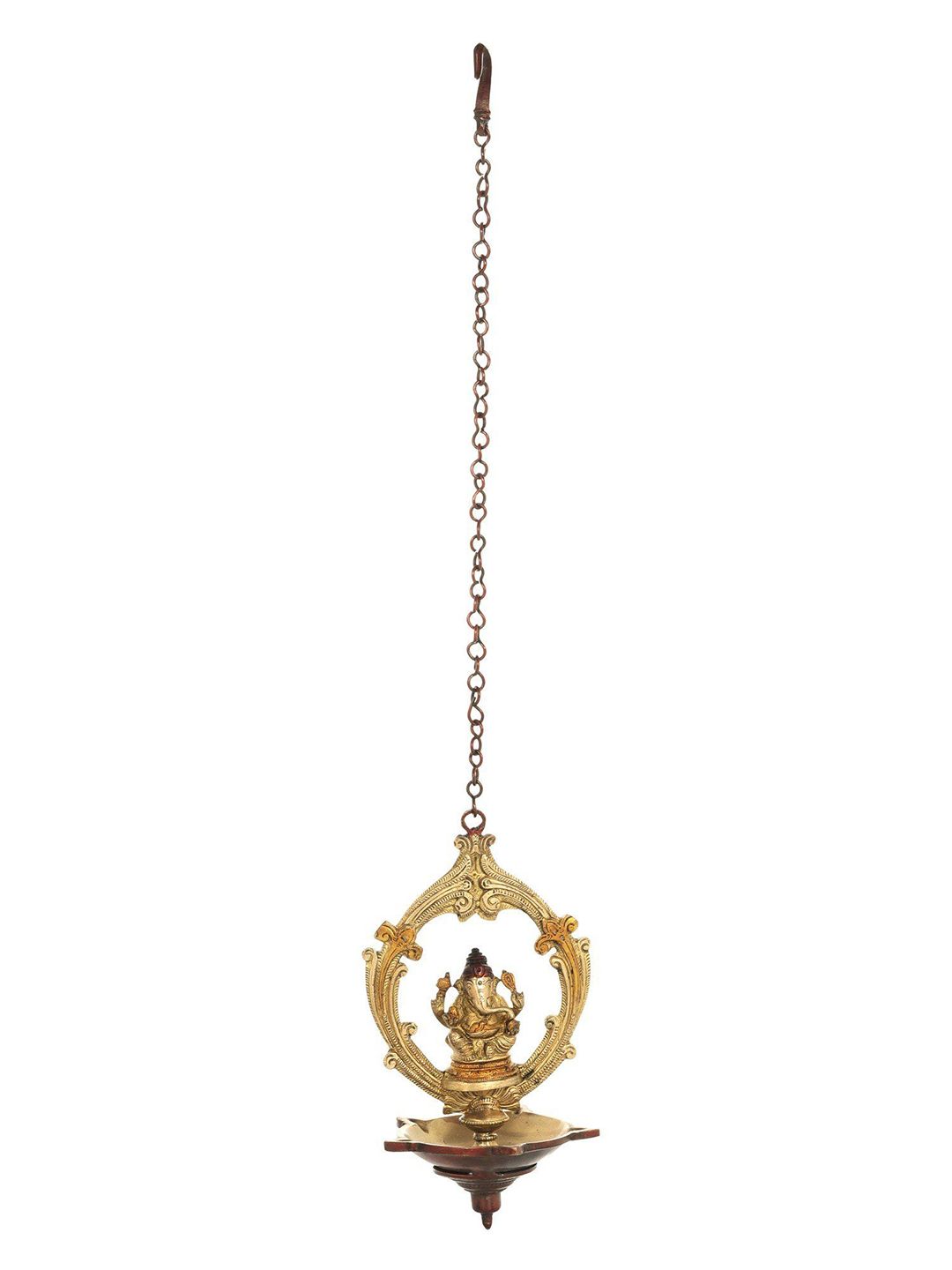 Exotic India Brass Easy to Clean Ganesh Chaturthi Diyas
