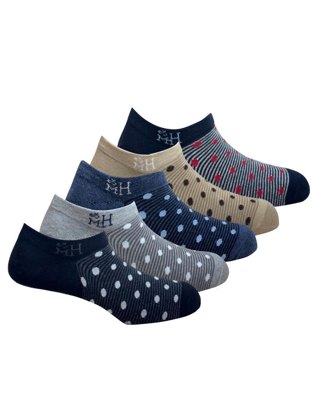 Mast & Harbour Pack Of 5 Printed Above Ankle-Length Socks