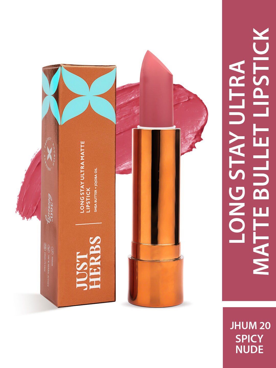 Just Herbs Ultra Matte Bullet  Lipstick - 4 ml - 20 Spicy Nude
