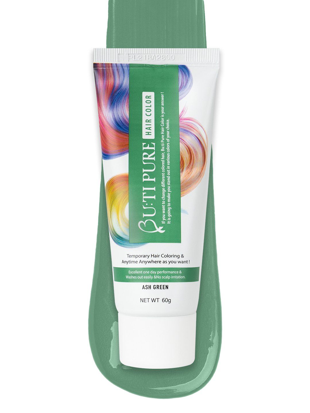 Butipure Ammonia Free Semi Permanent Hair Color 60 ml - Ash Green