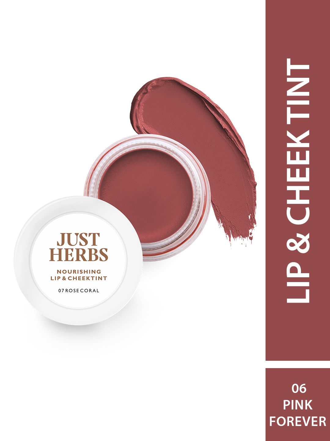 Just Herbs Lip and Cheek Tint and Blush - 06 Pink Forever 4 g