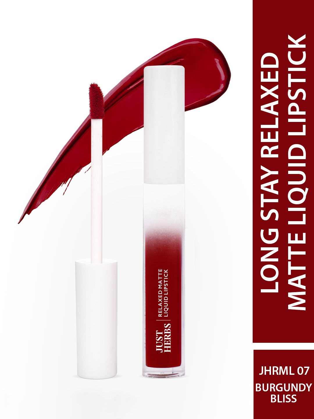 Just Herbs Relaxed Long Lasting Matte Liquid Lipstick 4ml - Burgundy Bliss 07