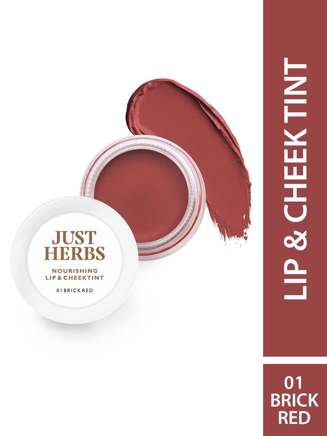 Just Herbs Lip and Cheek Tint and blush - 01 Brick Red 4 g