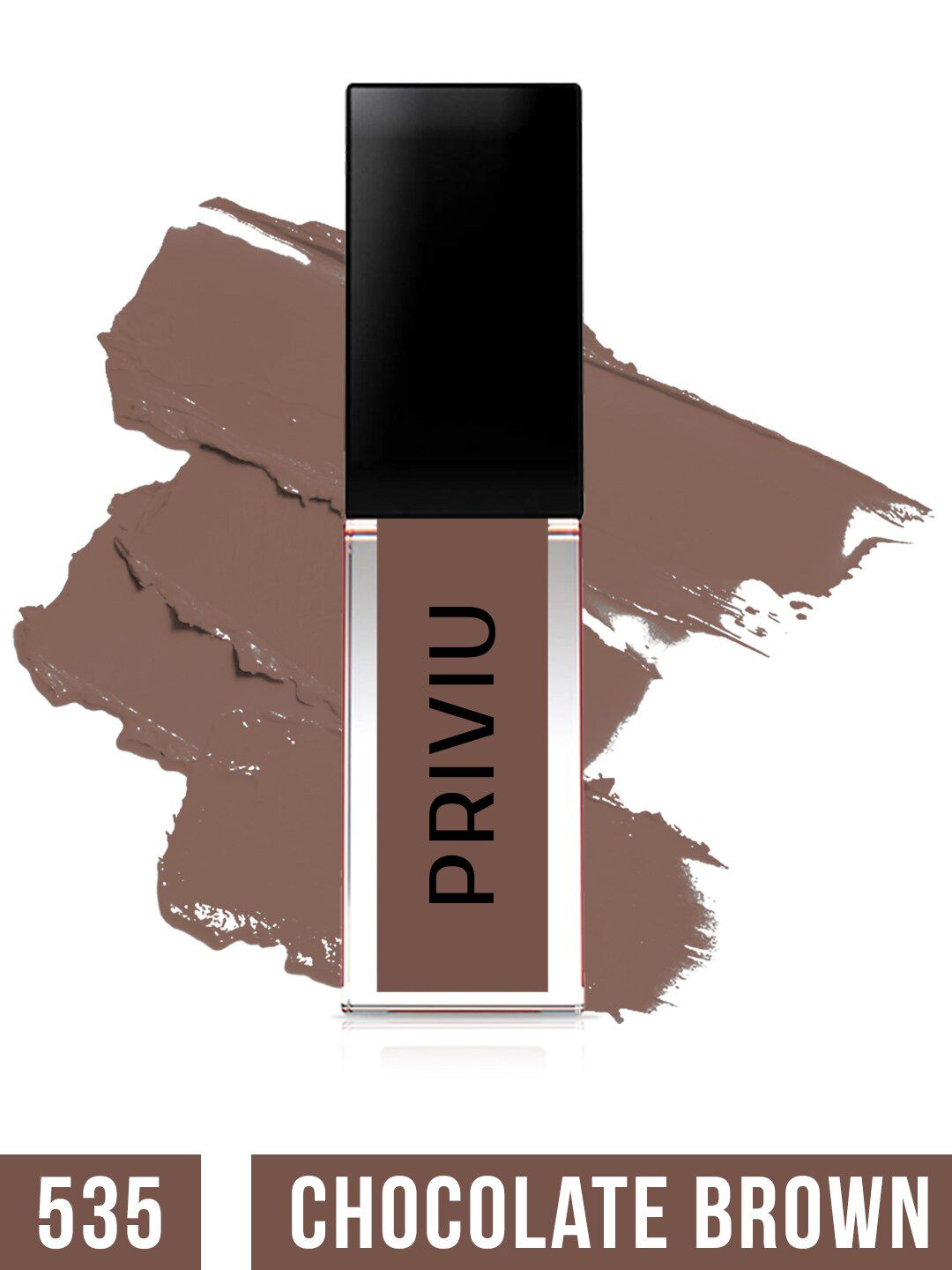 PRIVIU Soft Touch Matte Long-Lasting Waterproof Liquid Lipstick 4.5ml- Chocolate Brown 535