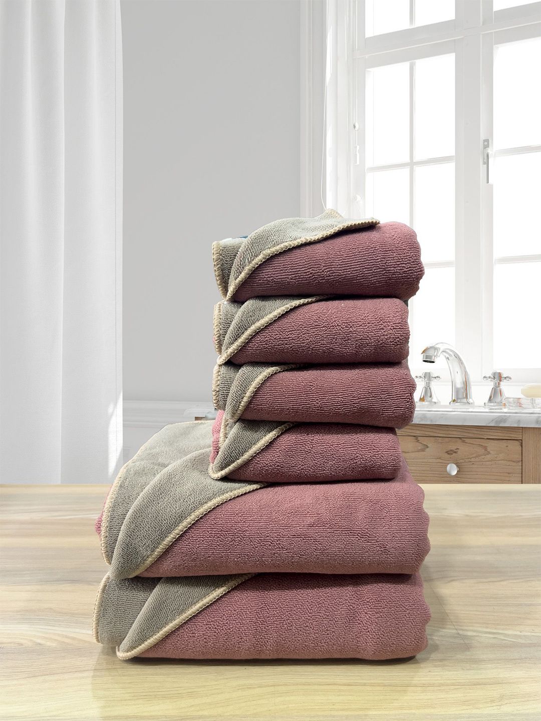 LABHAM Mauve 6 Pieces 450 GSM Towel Set