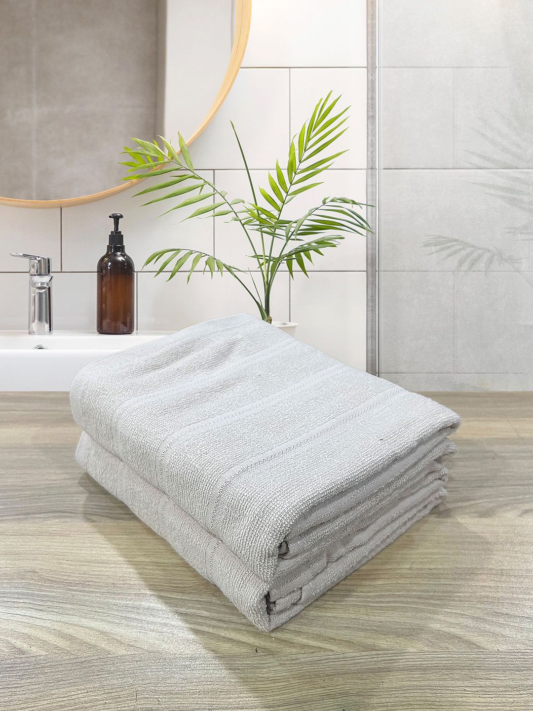 LABHAM 300GSM Antimicrobial 2PCs Adult Regular Bath Towel-28x55In