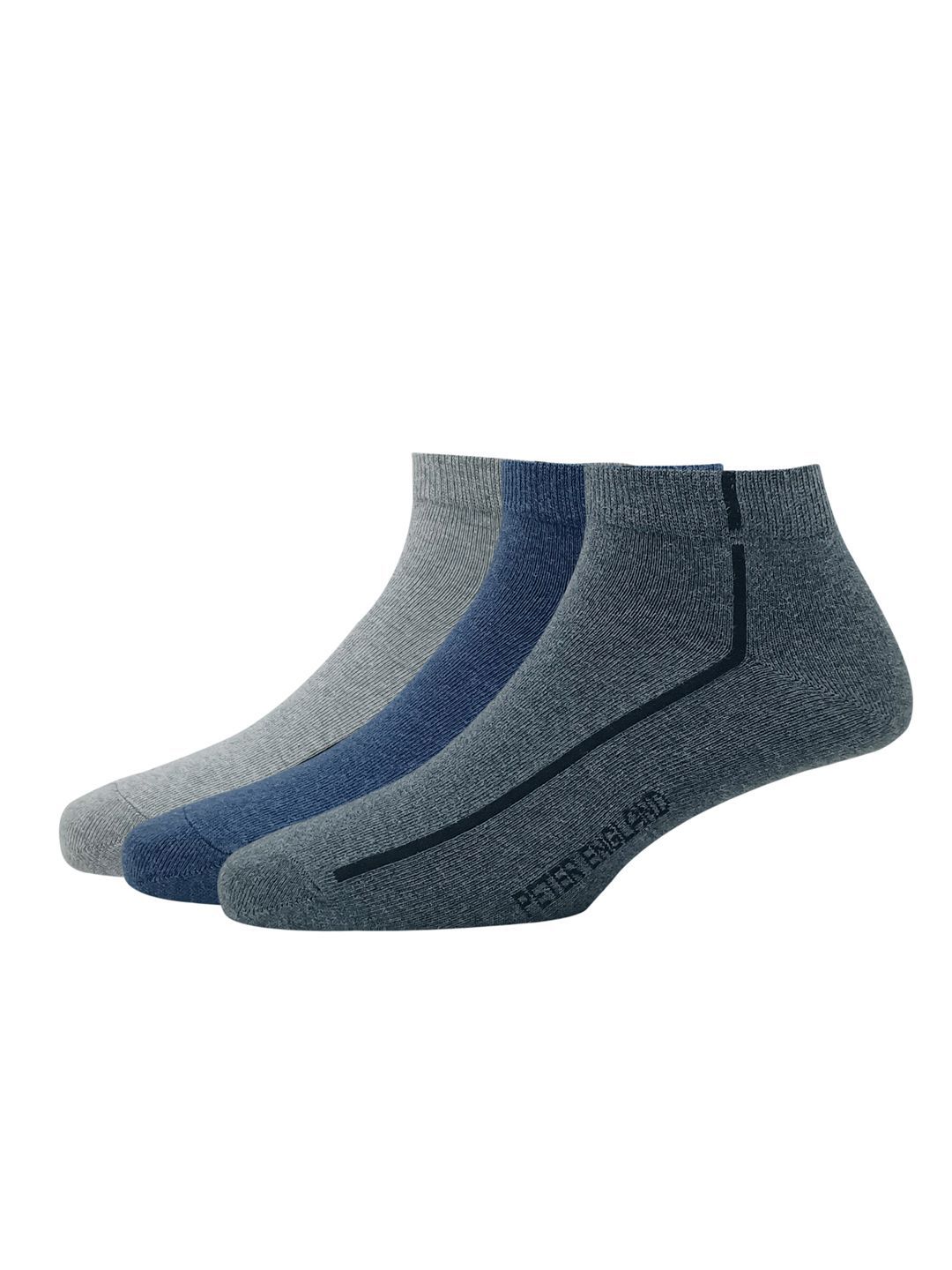 Peter England Men Pack Of 3 Striped Ankle-LengthSocks