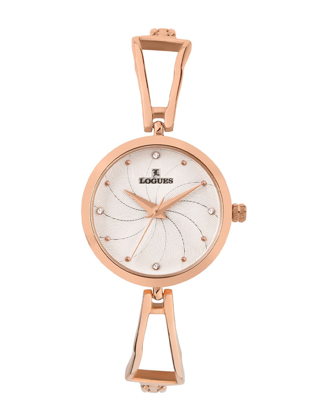 L LOGUES L LOGUES Women Brass Dial & Bracelet Style Straps Analogue Watch L E-710 WM-02
