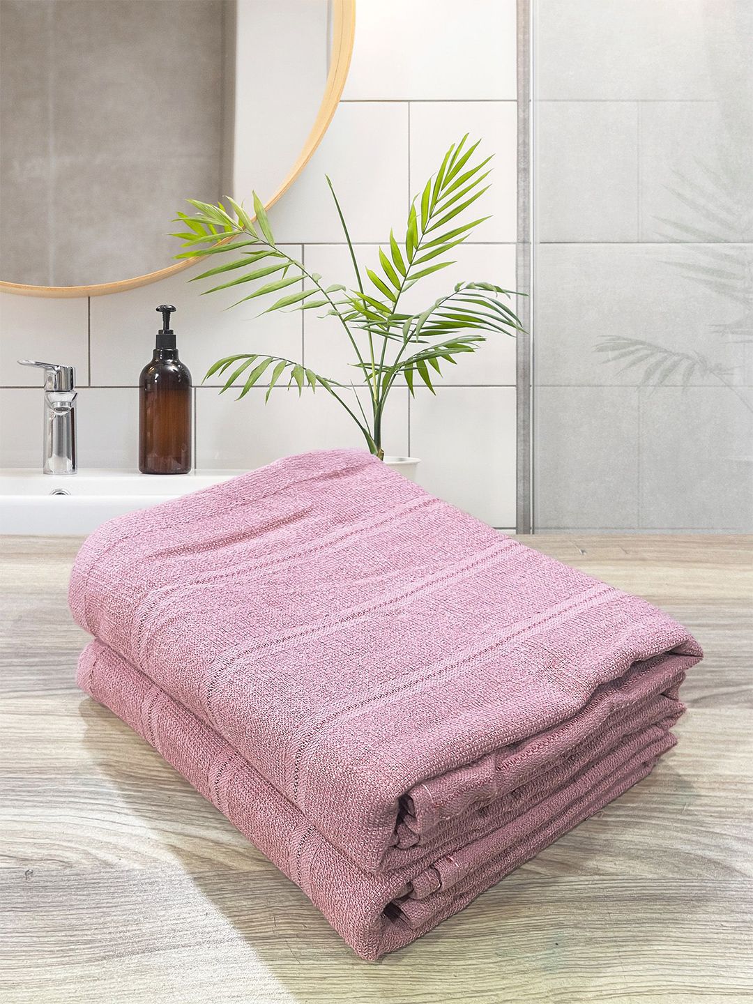 LABHAM Rose 2 Pieces Pure Cotton 300GSM Quick Dry Light Weight Bath Towels
