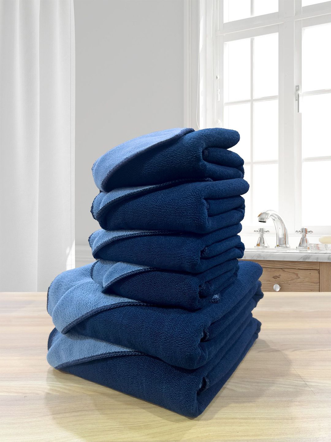LABHAM Navy Blue 6 Pieces 450 GSM Towel Set