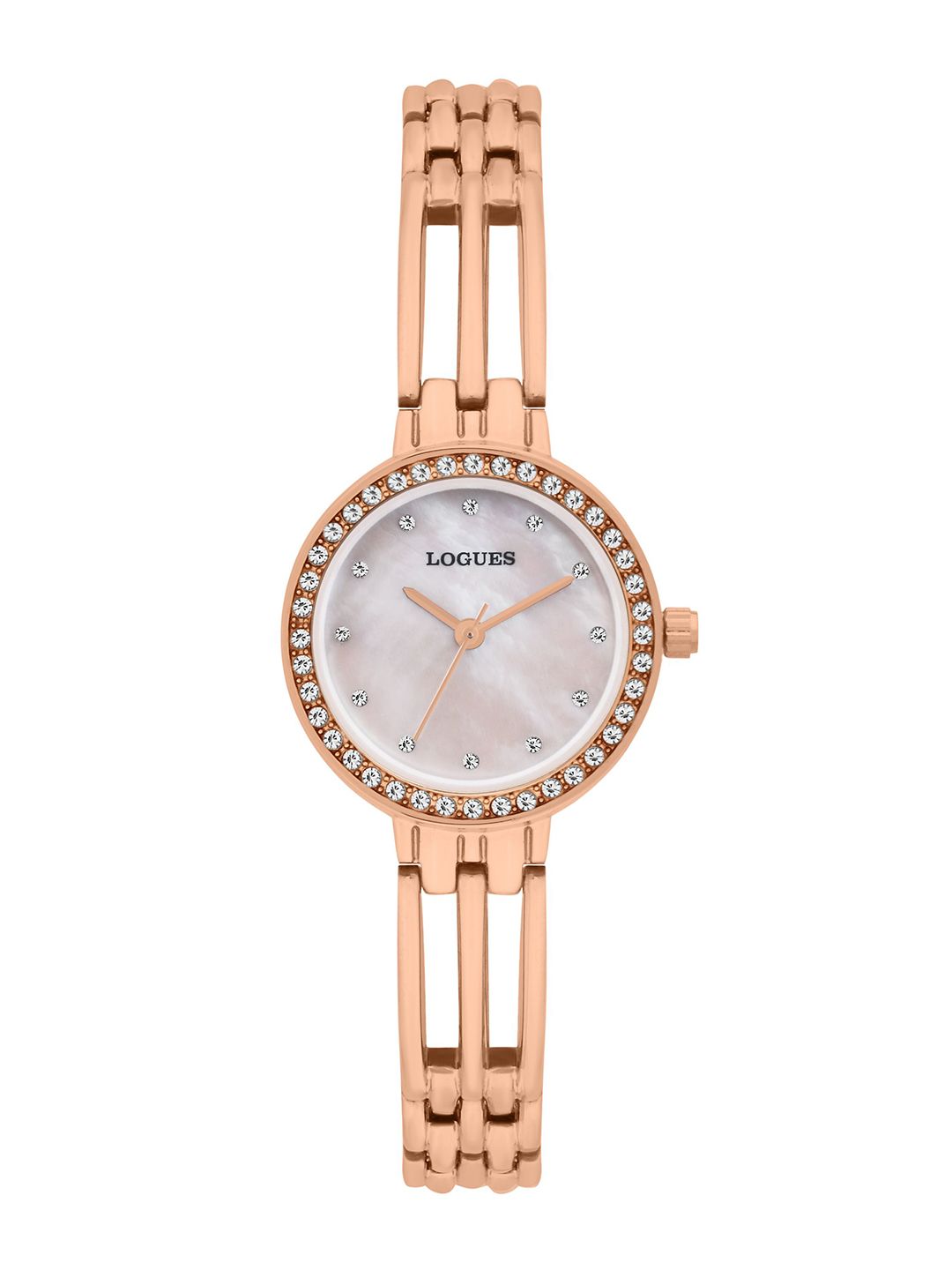 L LOGUES L LOGUES Women Brass Dial & Bracelet Style Straps Analogue Watch L 6180 WM-02