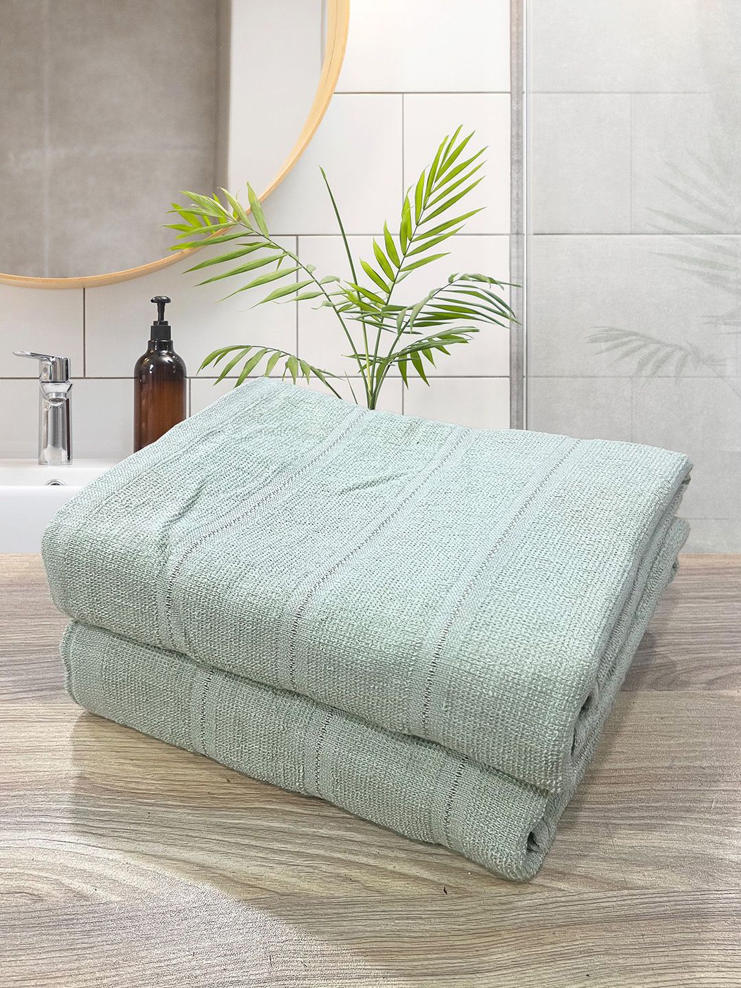 LABHAM Ultra-Absorbent Pure Cotton 300GSM Quick Dry 2PCs Adult Regular Bath Towel-28x55In