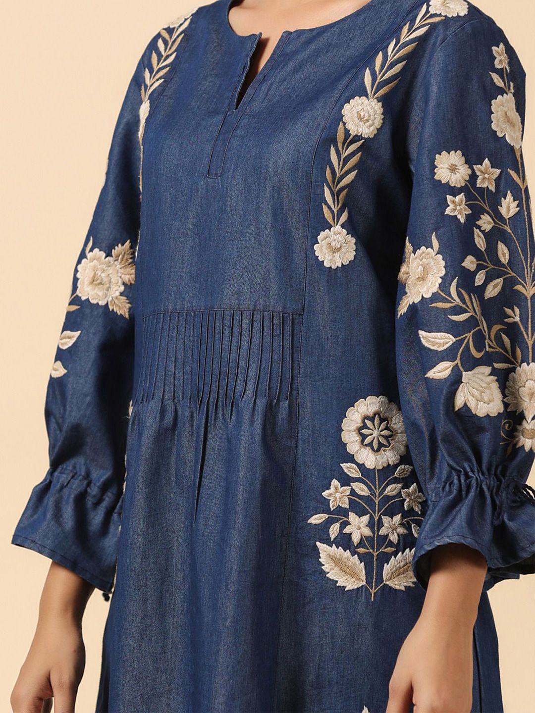 sachin and babi light blue dress Dolce & Gabbana Kids floral-embroidered Denim Dress | Blue
