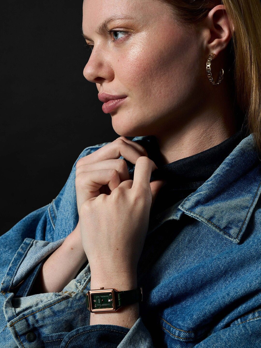 Embellished Dial & Leather Straps Analogue Watch AK_ES5366