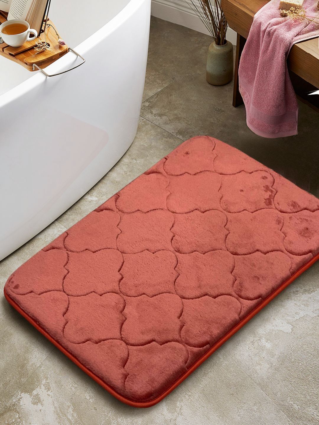BIANCA Orange  Anti-Skid Bath Rugs