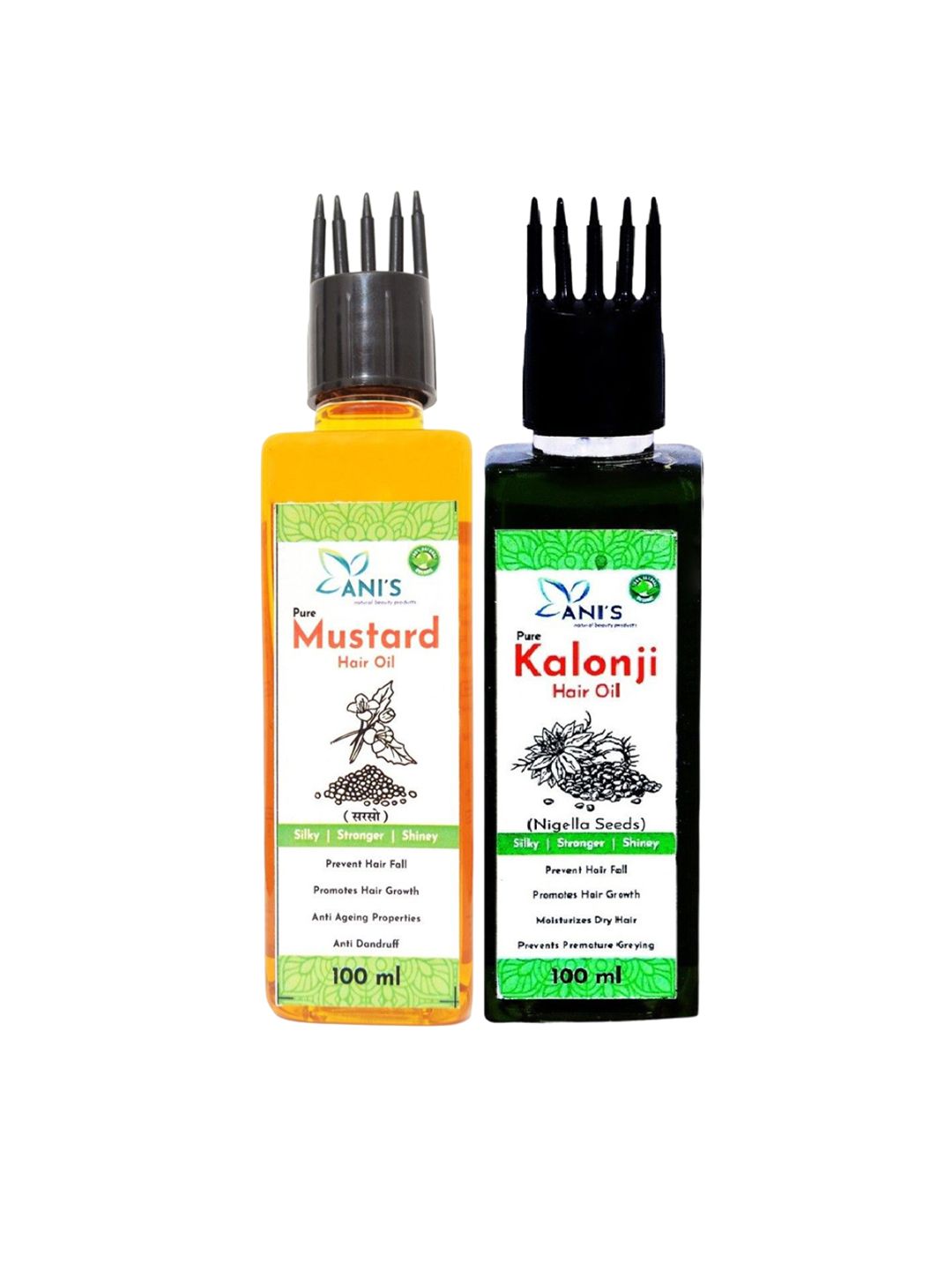 ANI'S Set Of Pure Mustard & Kalonji Hair Oils - 100ml Each