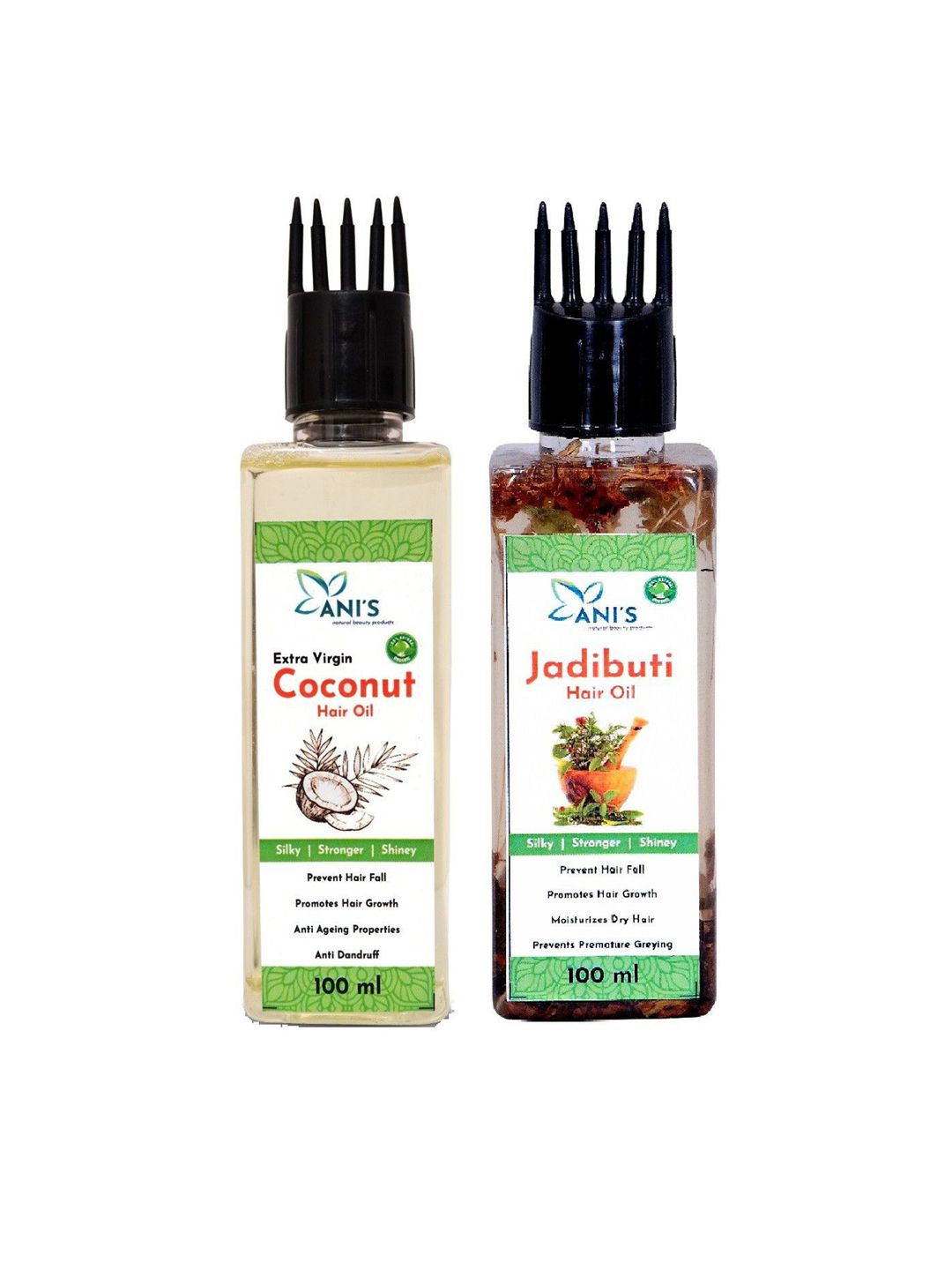 ANI'S Set Of 2 Coconut & Jadibuti Hair Oil For Strong & Silky Hairs - 100ml Each