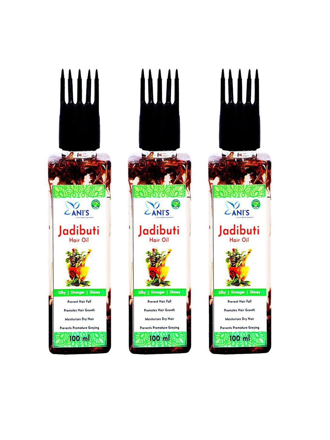 ANI'S Set Of 3 Jadibuti Hair Oil For Strong & Silky Hairs - 100ml Each