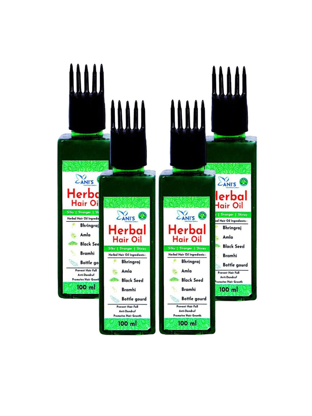 ANI'S Set Of 4 Herbal Hair Oil For Strong & Silky Hairs - 100ml Each