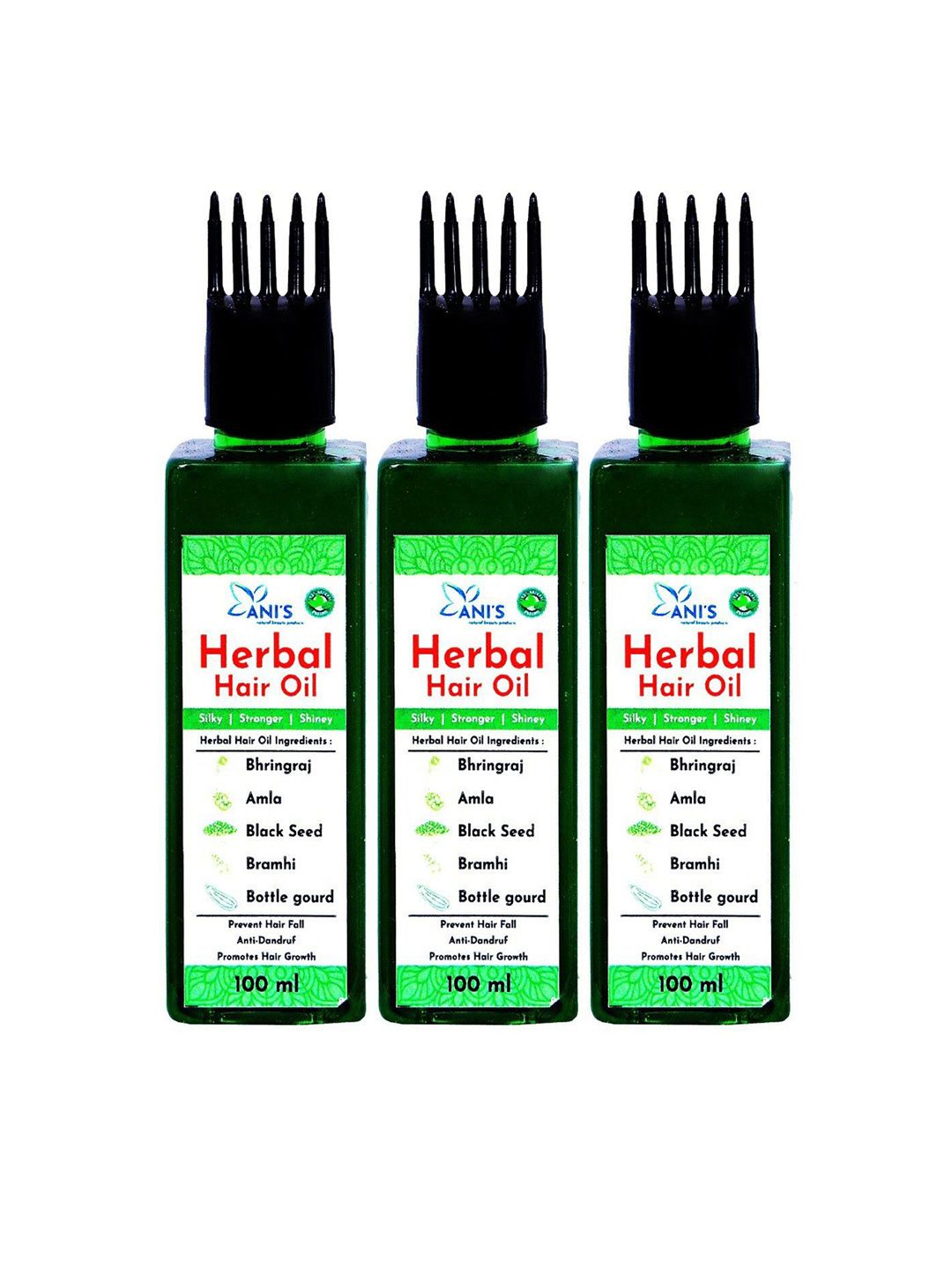 ANI'S Set Of 3 Herbal Hair Oil For Strong & Silky Hairs - 100ml Each