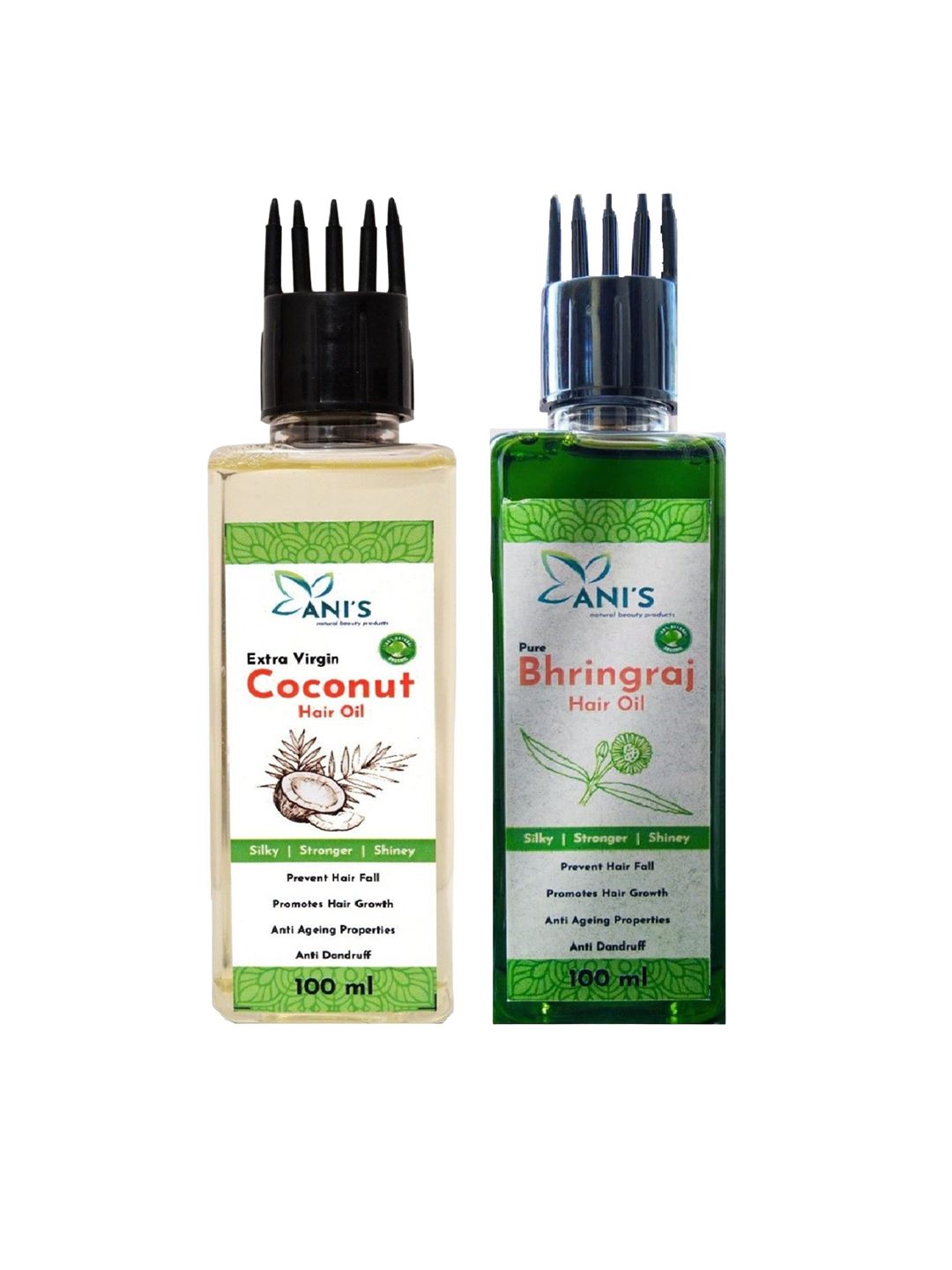 ANI'S Set Of 2 Coconut & Bhringraj Hair Oil For Strong & Silky Hairs - 100ml Each