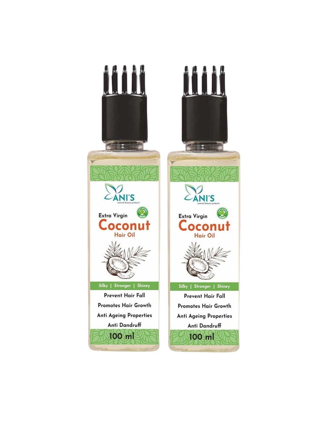 ANI'S Set Of 2 Extra Virgin Coconut Hair Oil For Strong & Silky Hairs - 100ml Each