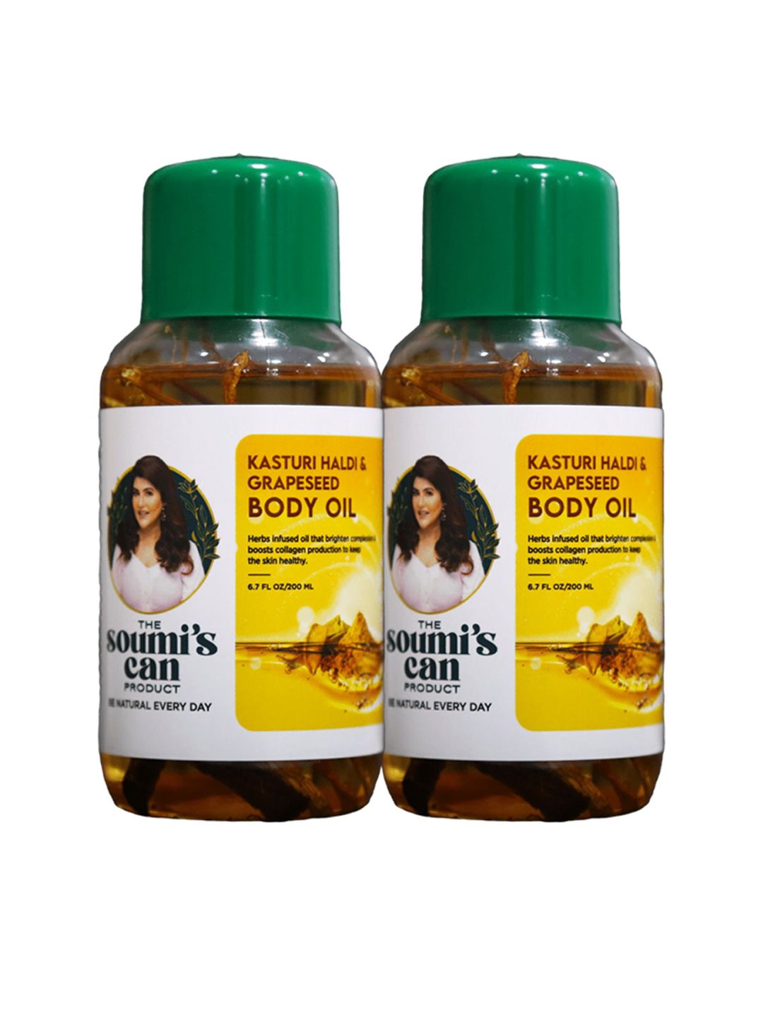 THE SOUMI'S CAN PRODUCT Set of 2 Kasturi Haldi & Grapeseed Body Oil - 200 ml each