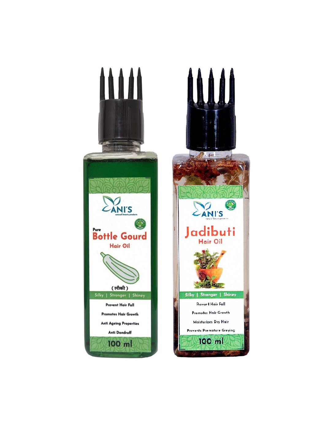 ANI'S Set Of Pure Bottle Gourd & Jadibuti  Hair Oils - 100ml Each