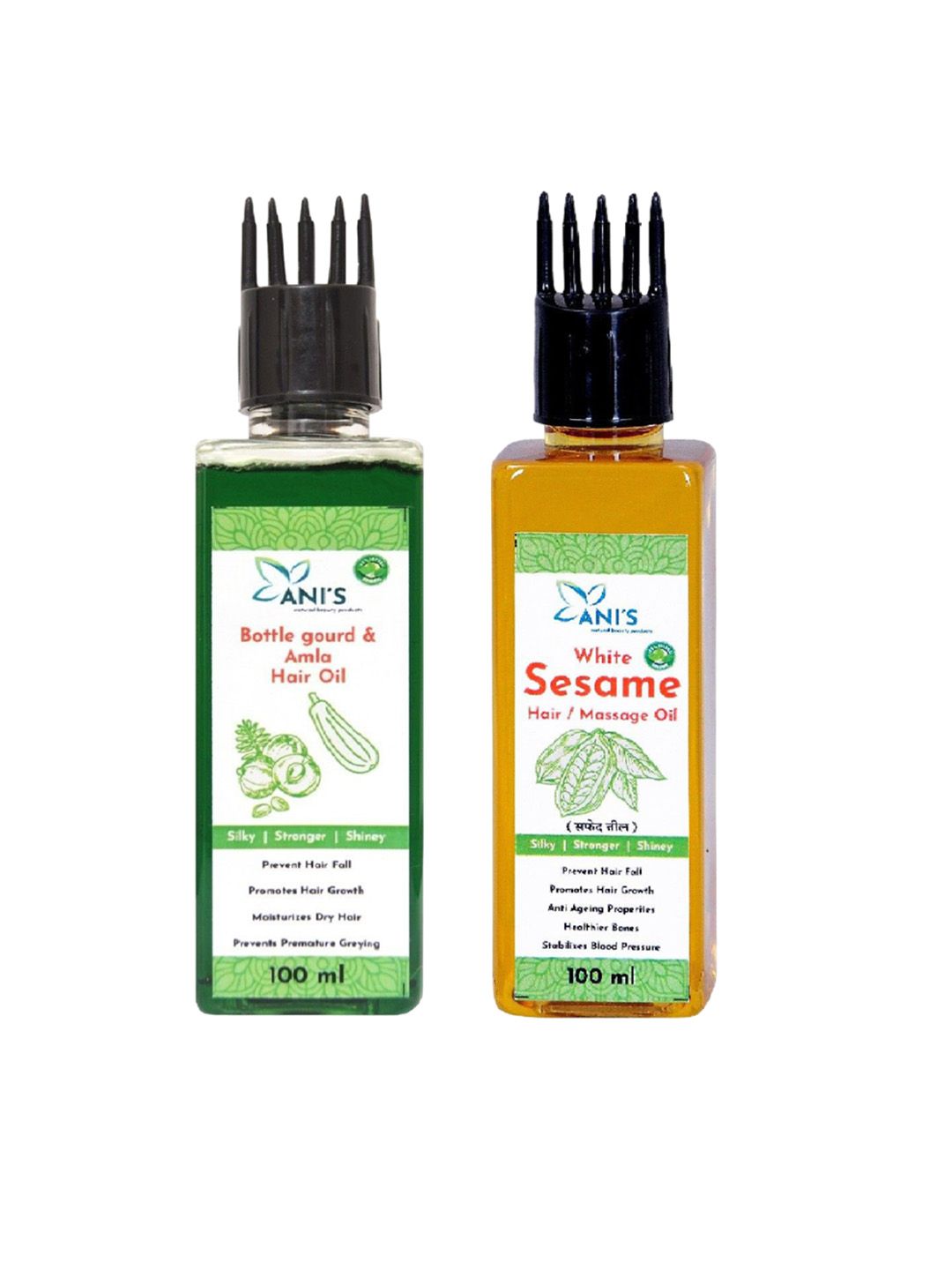 ANI'S Set Of 2 Bottle Gourd Amla & Sesame Hair Oils -100ml Each