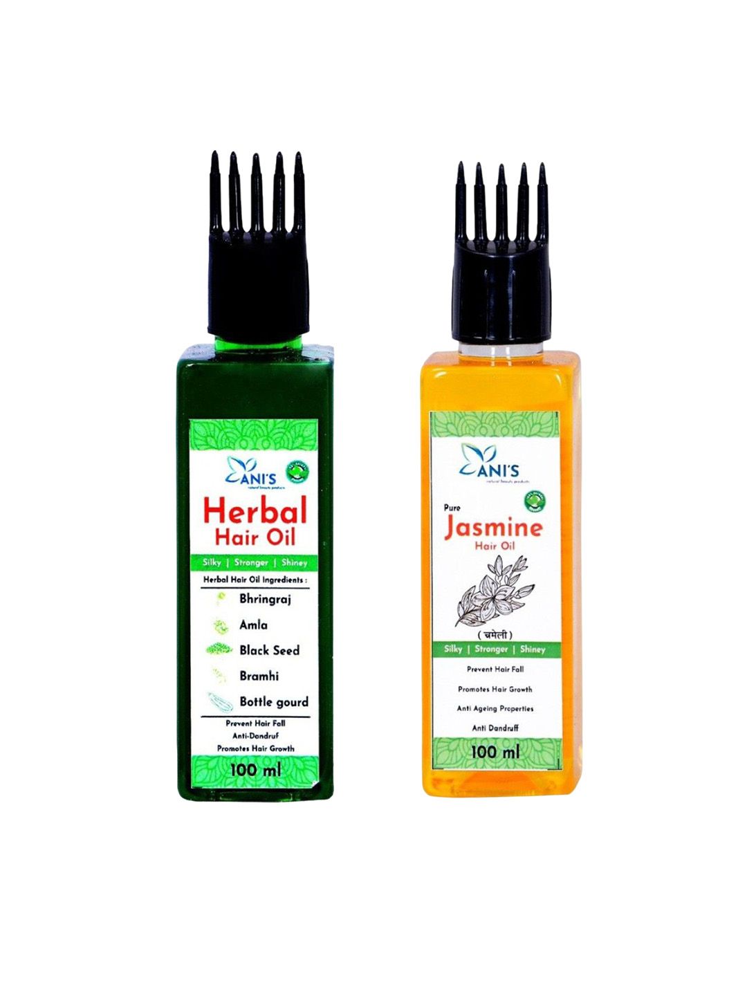 ANI'S Set Of 2 Herbal & Pure Jasmine Hair Oil For Strong & Silky Hairs - 100ml Each