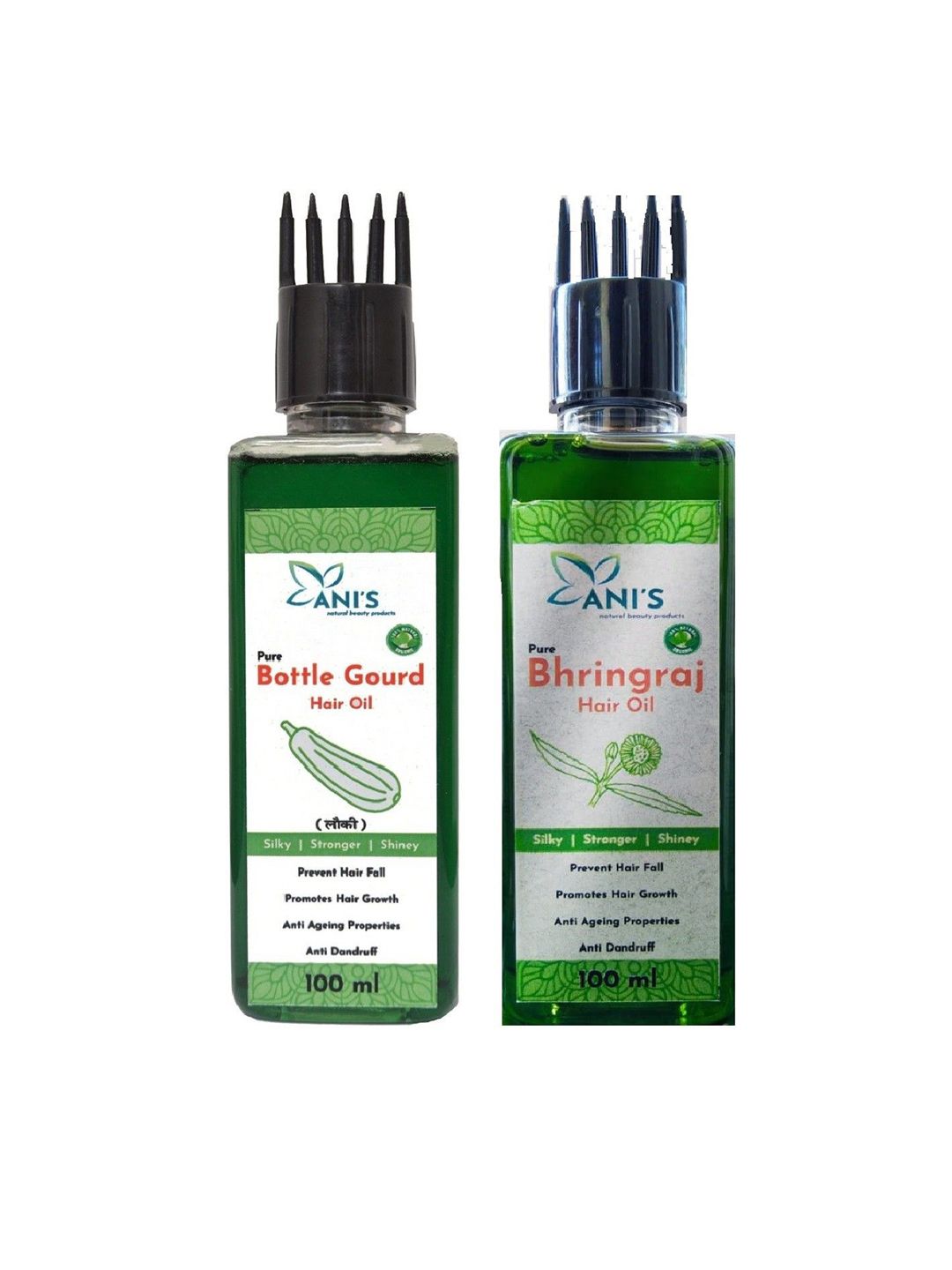 ANI'S Set Of 2 Bottle Gourd & Bhringraj Hair Oils -100ml Each