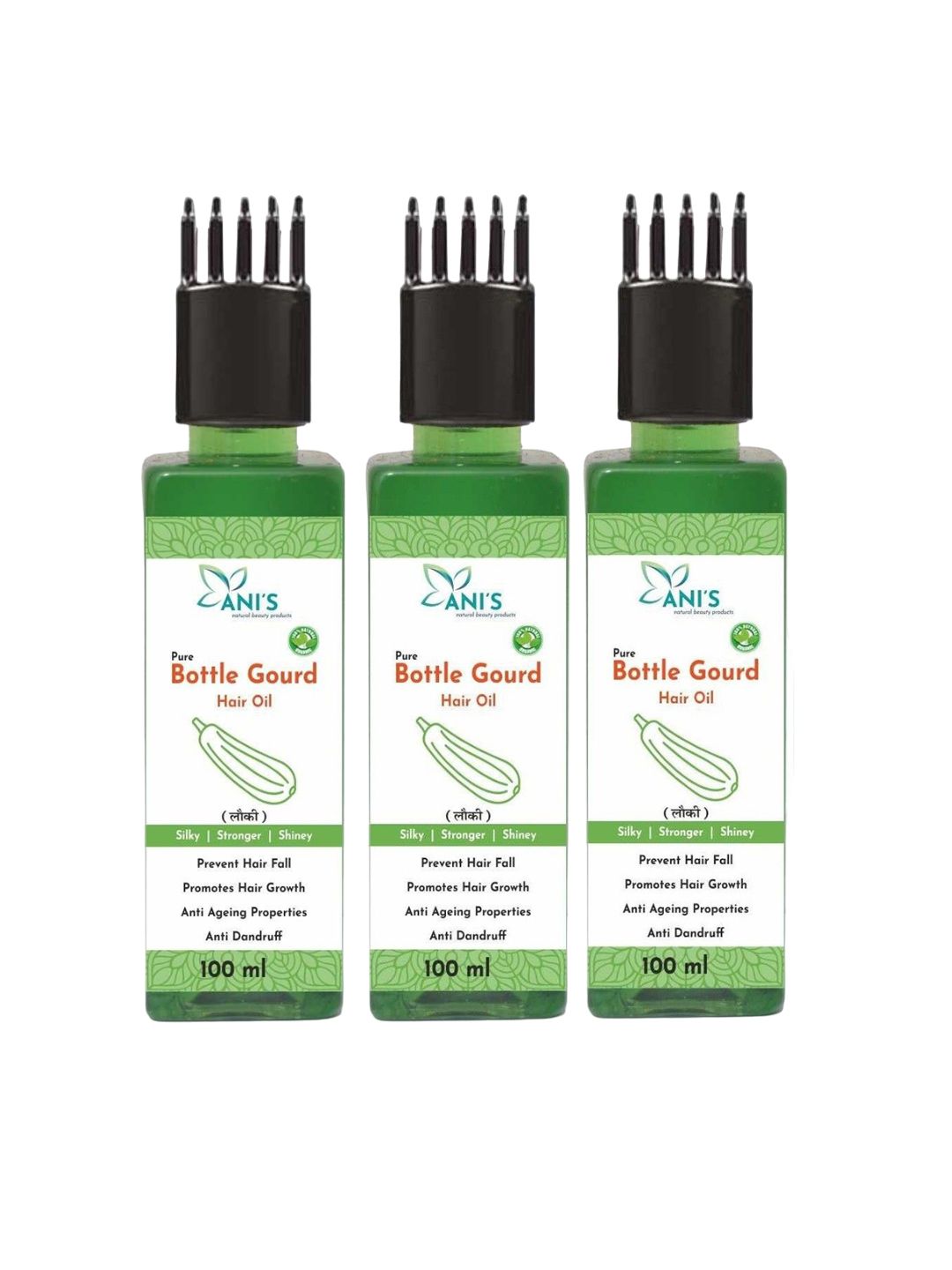 ANI'S Set Of 3 Bottle Gourd Hair Oil For Strong & Silky Hairs - 100ml Each