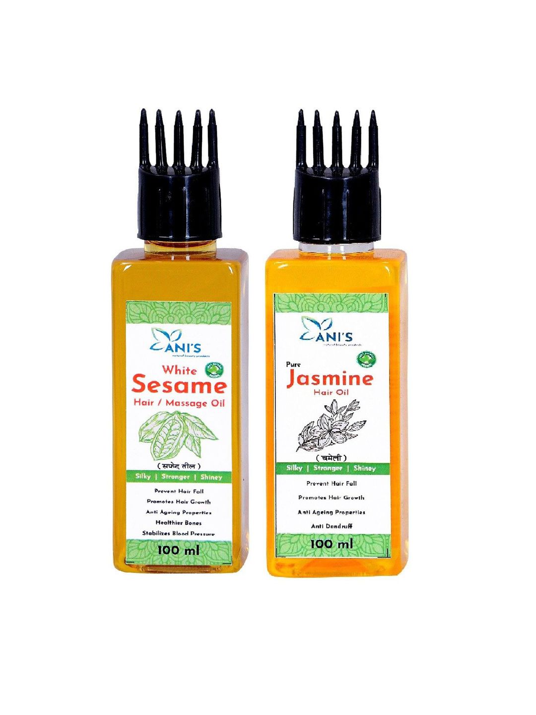 ANI'S Set Of 2 White Sesame & Pure Jasmine Hair Oils -100ml Each
